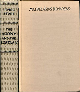 The Agony and the Ecstasy by Irving Stone - cover spine and front