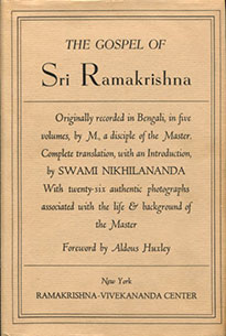 The Gospel of Sri Ramakrishna, originally recorded in Bengali by M., translated by Swami Nikhilananda - front cover