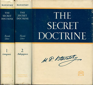 The Secret Doctrine by Madame Blavatsky - front cover and cover spines